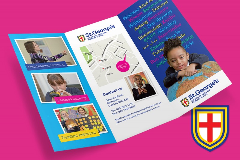 Identity and leaflet design for St. George's Primary School in Battersea, London.