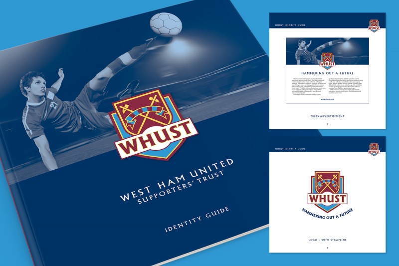 Identity guide for WHUST, the West Ham United Football Club Supporters' Trust.