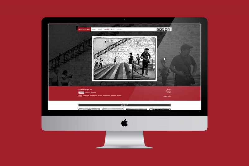 Website development and design for Toby Deveson, who uses traditional techniques to create landscape and documentary photographs.
