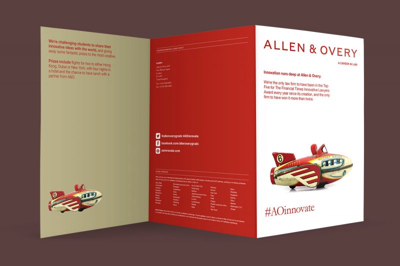 Graduate marketing leaflet for Allen and Overy.