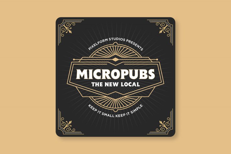 Beermat design for the launch of Micropubs, a documentary film charting the rise of new, niche drinking establishments.