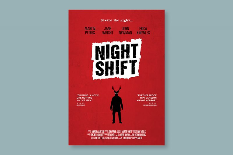 Poster design for Nightshift, a film produced in the UK.